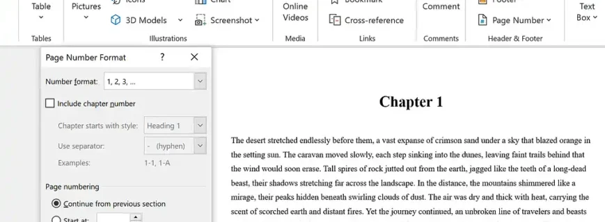 How to format book in word