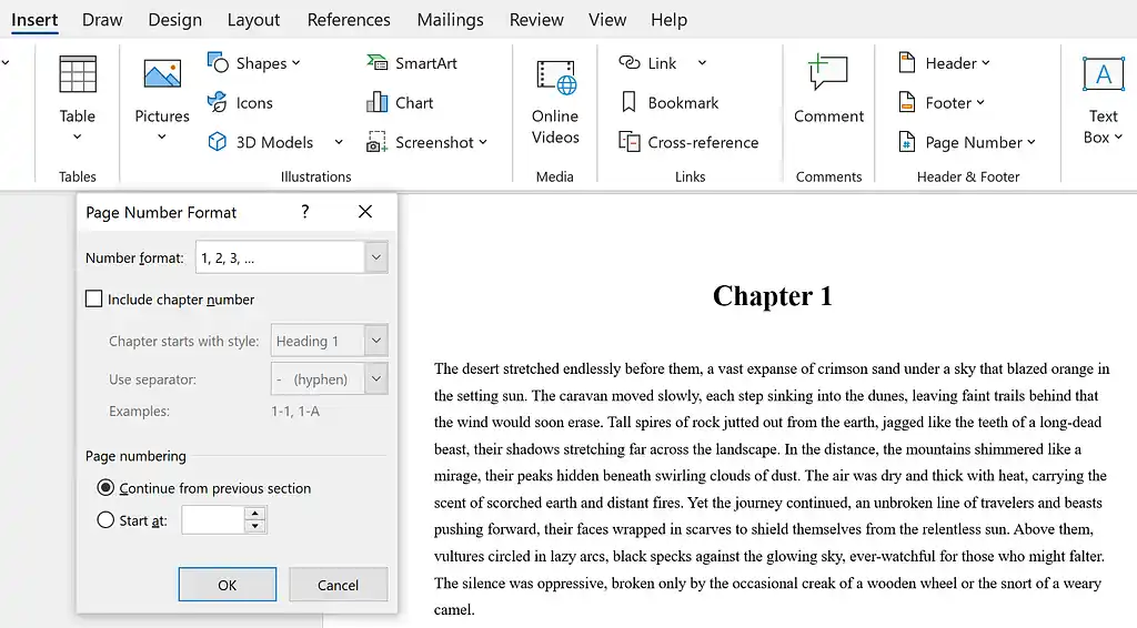How to format book in word